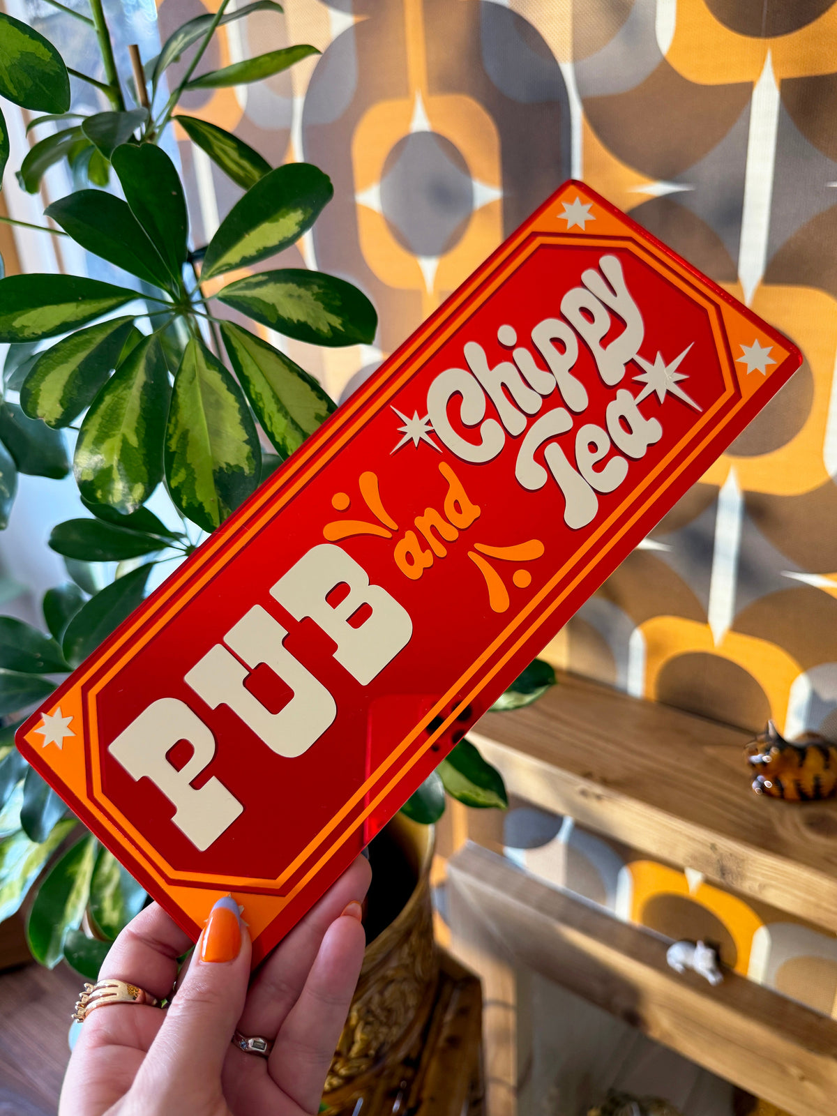 Pub & Chippy Tea Classic Mirror Sign