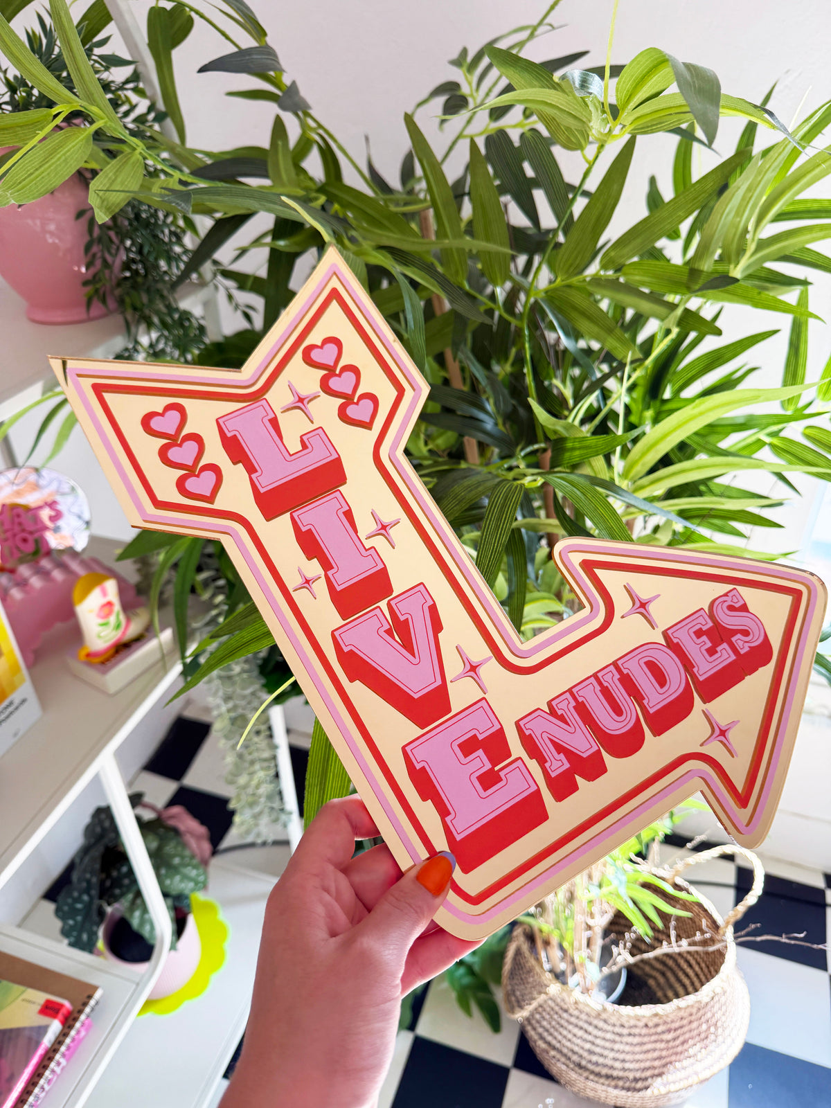 Live Nudes Retro Arrow Mirror - Gold Mirror