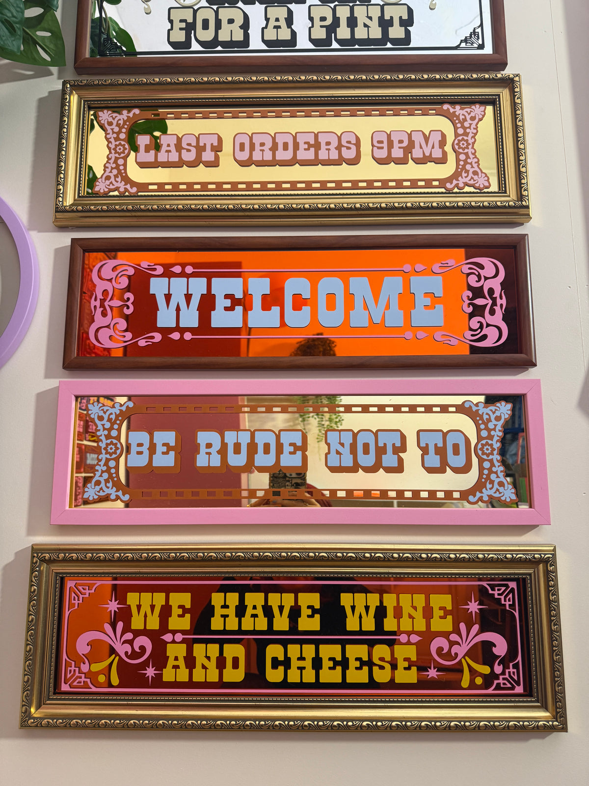 We Have Wine & Cheese Traditional Pub Mirror