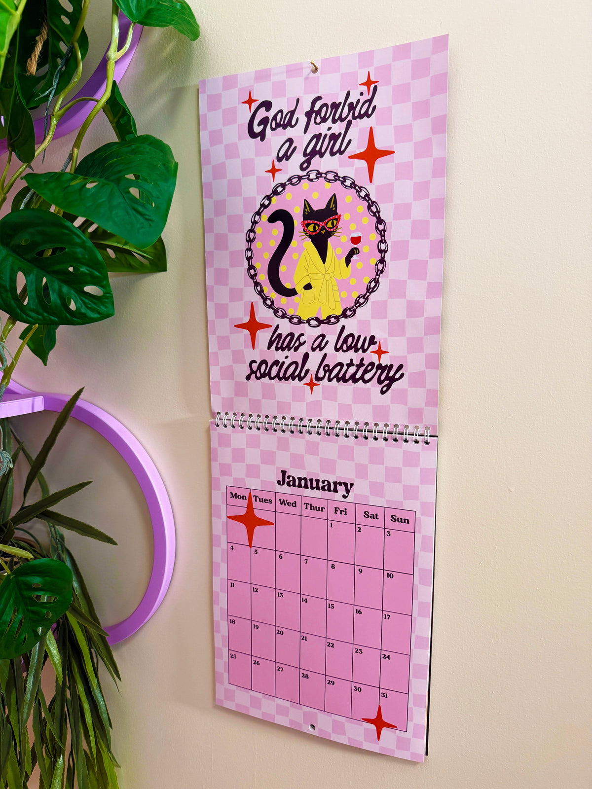 2027 Wall Calendar - Some Days We Thrive Some Days We Wanna Stay In Bed