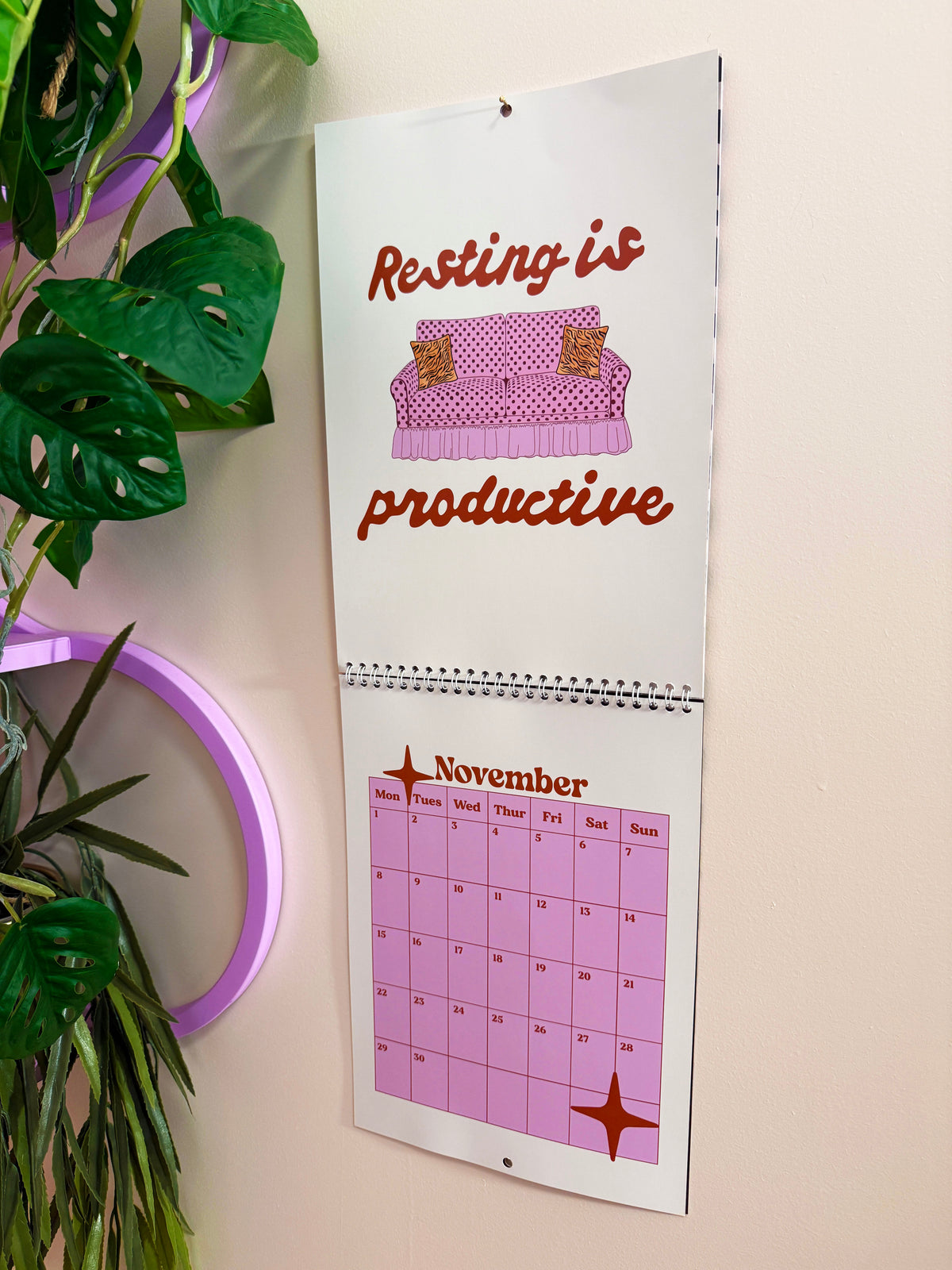 2027 Wall Calendar - Some Days We Thrive Some Days We Wanna Stay In Bed
