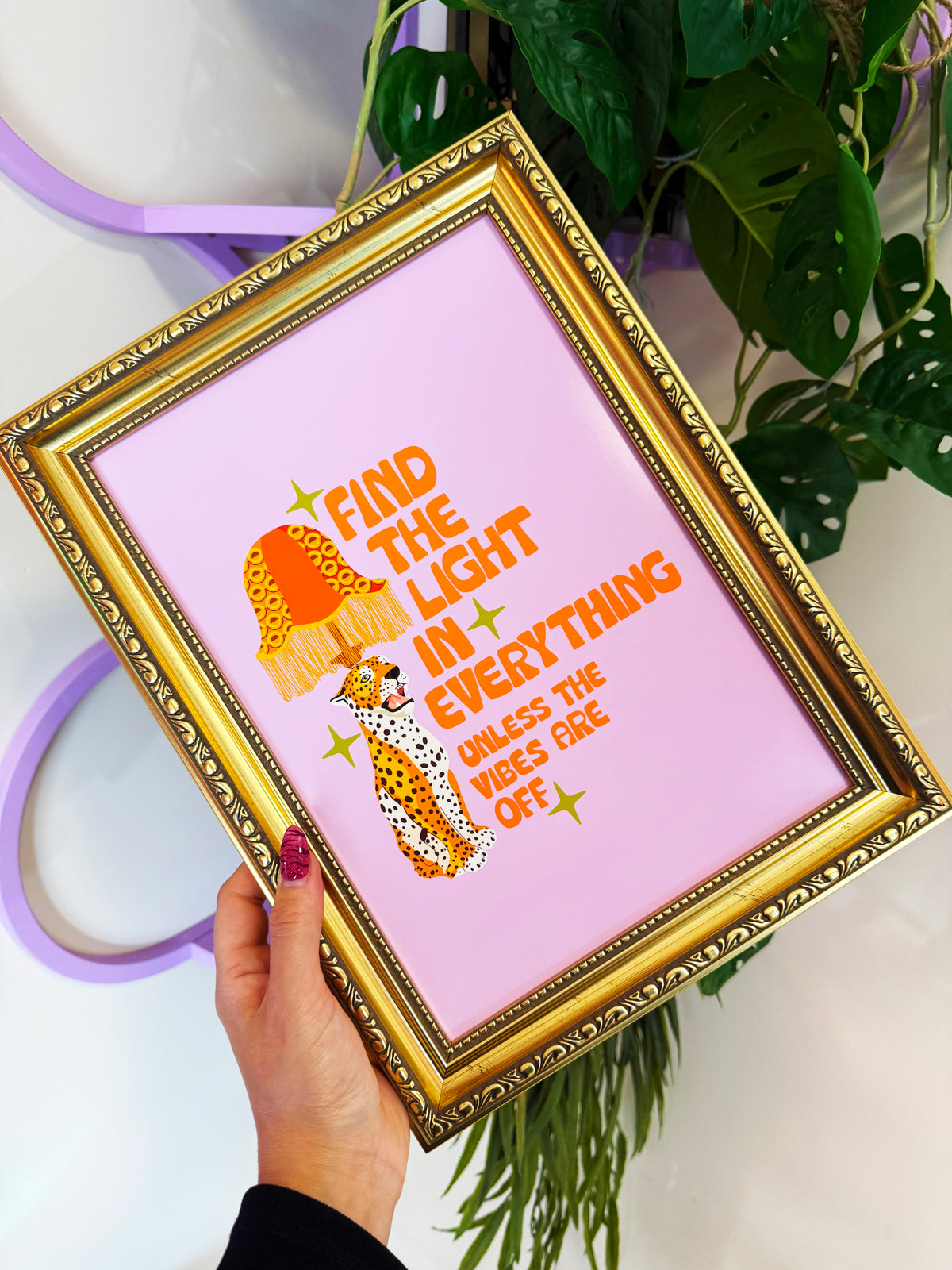 Find The Light In Everything, Unless The Vibes Are Off Wall Print