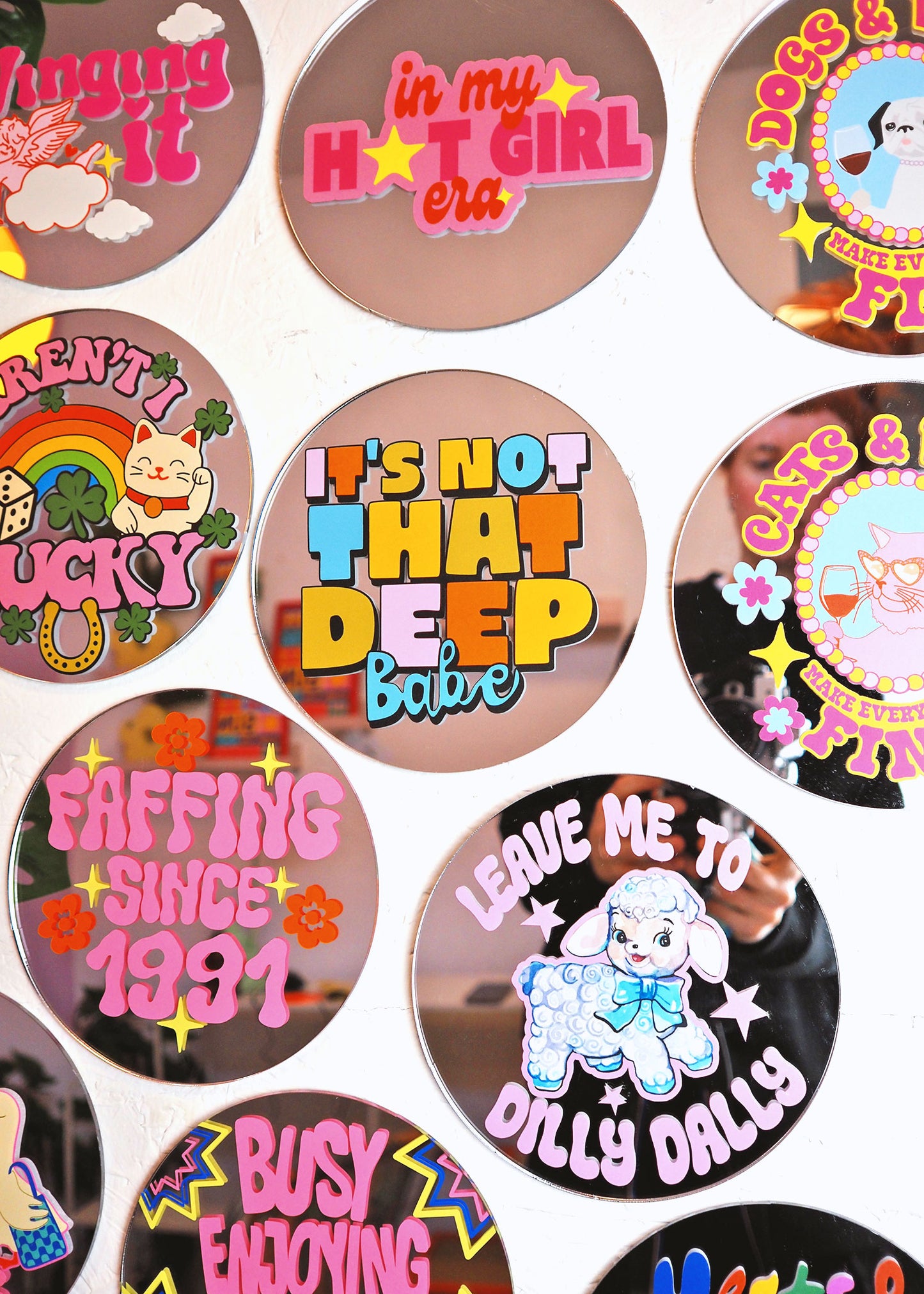 Meats And Cheeses Always Pleases Disc Mirror