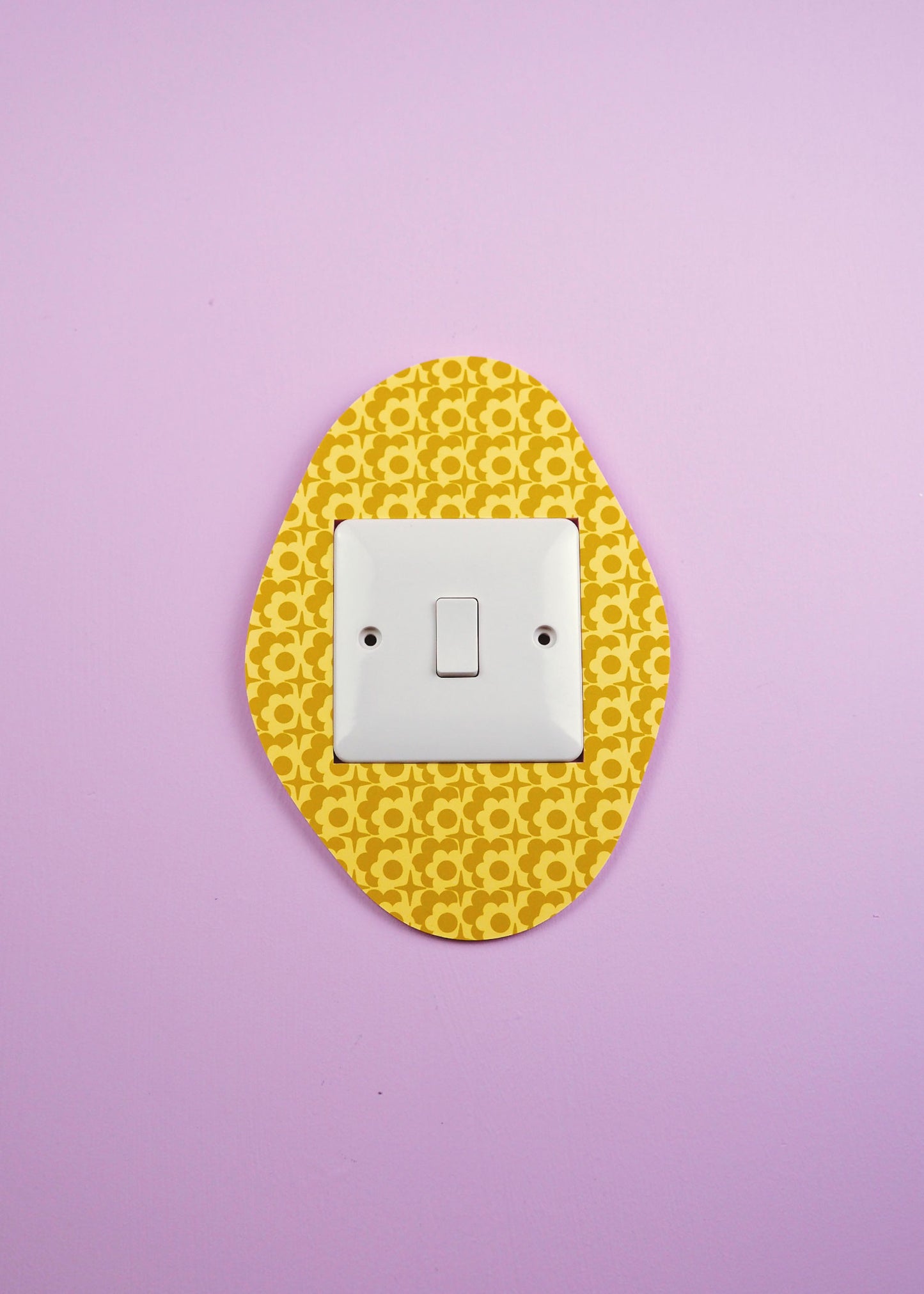 Yellow & Mustard Retro Oval Floral Lightswitch Cover