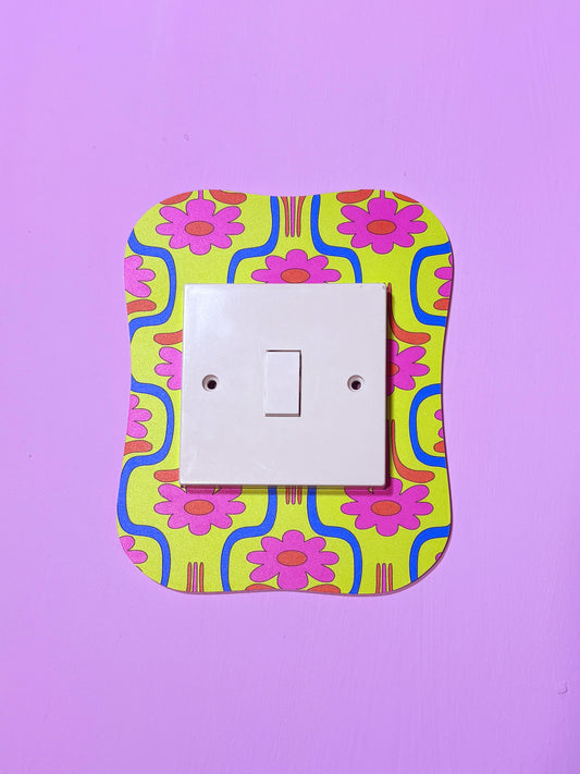 Cosmic Garden Retro Bloom Light Switch Cover
