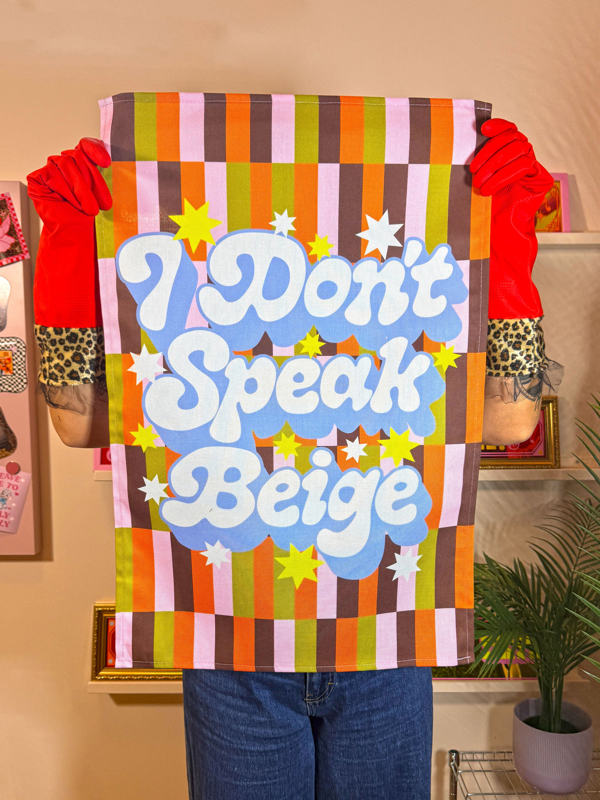 I Don't Speak Beige Tea Towel