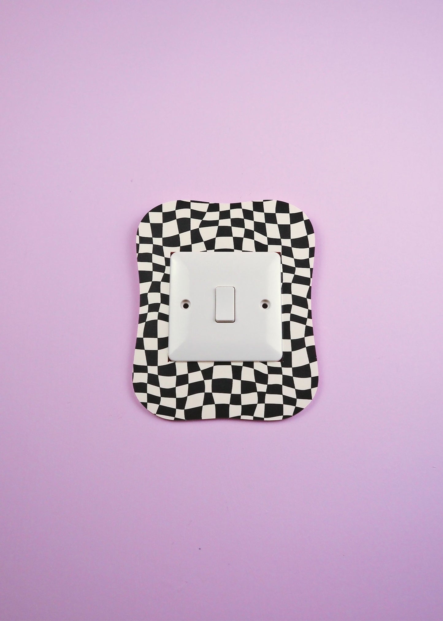 Black & White Checkerboard Square Blob Lightswitch Cover