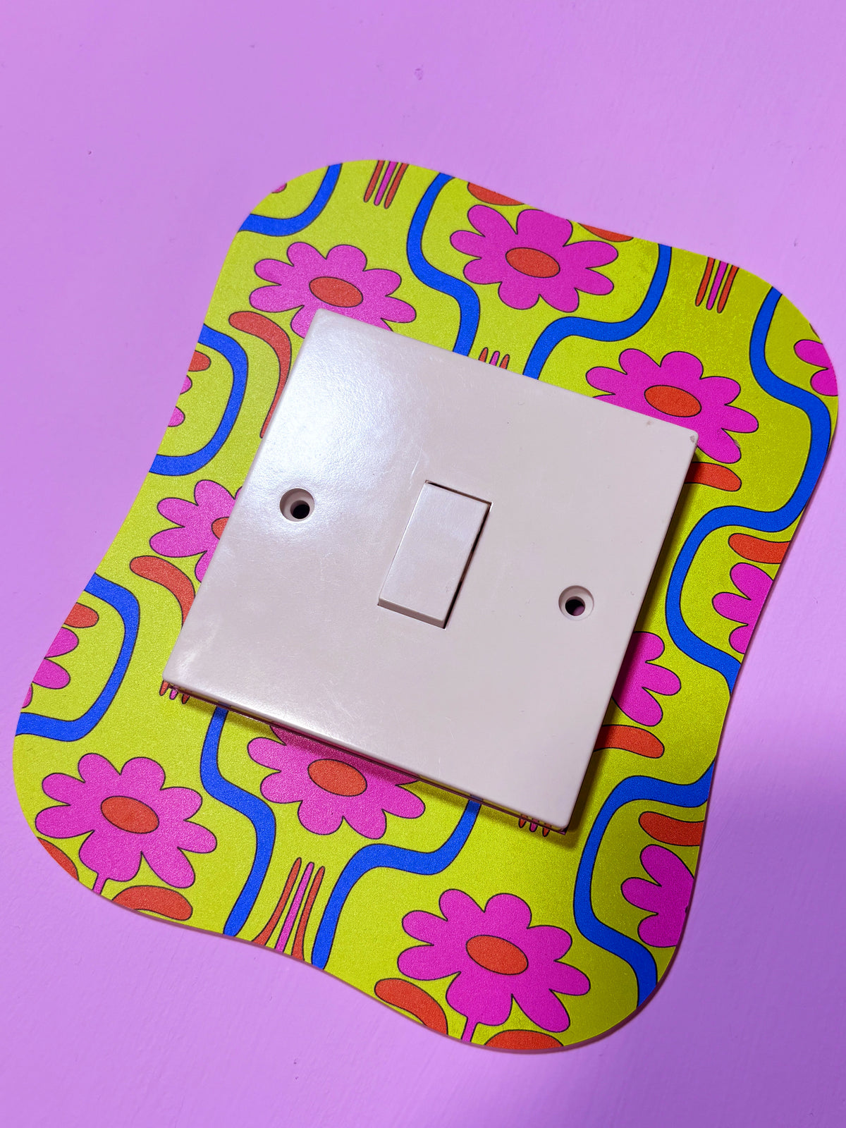 Cosmic Garden Retro Bloom Light Switch Cover