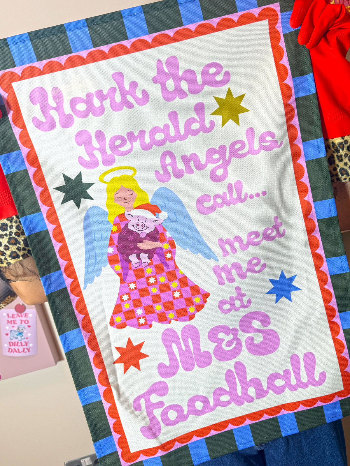 Meet Me At M&S Foodhall Christmas Tea Towel