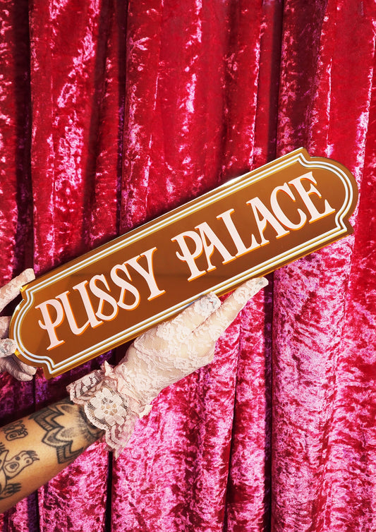 Dreamy Pussy Palace Mirror Sign