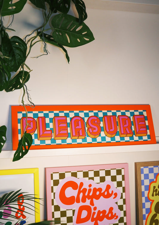 Pleasure Framed Rectangle Print - Blue/Orange