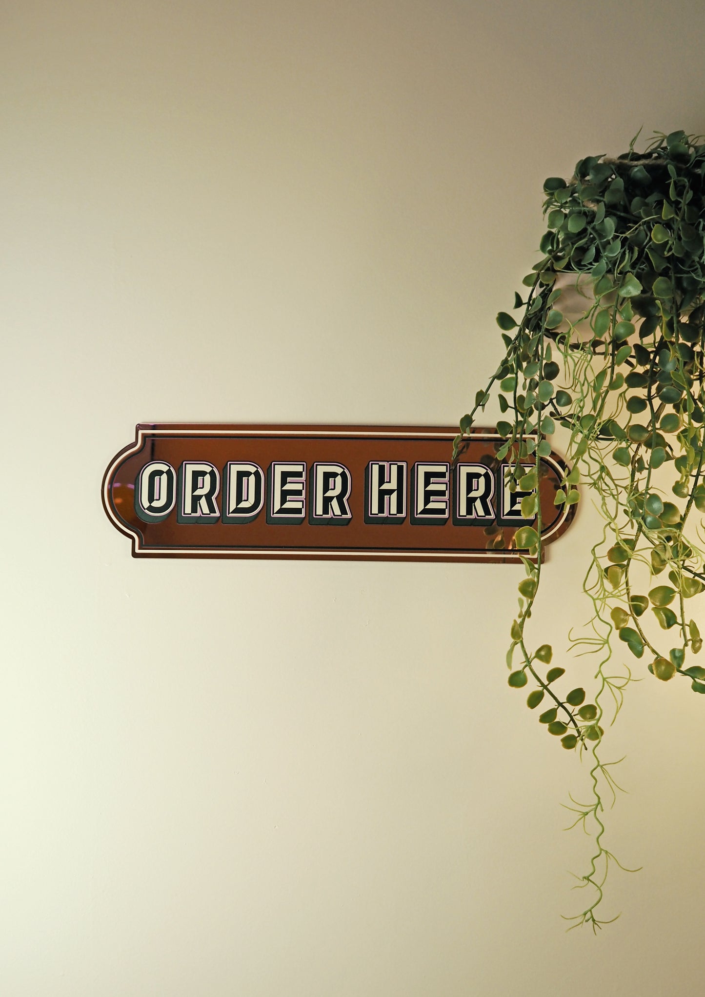 Order Here Rectangle Sign - Playful Pink