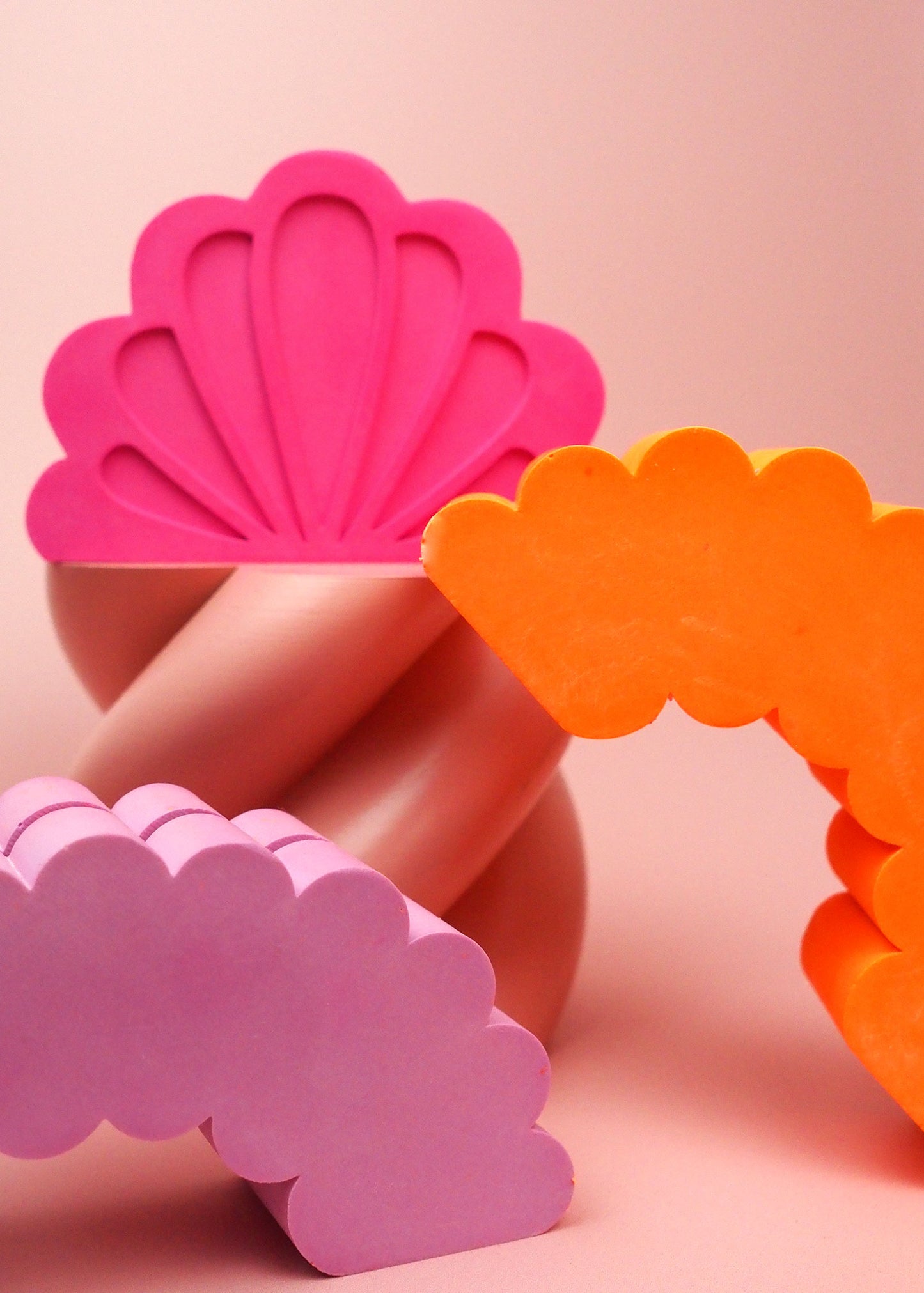 Jesmonite Mini Mirror Stand - Hot Pink Shell