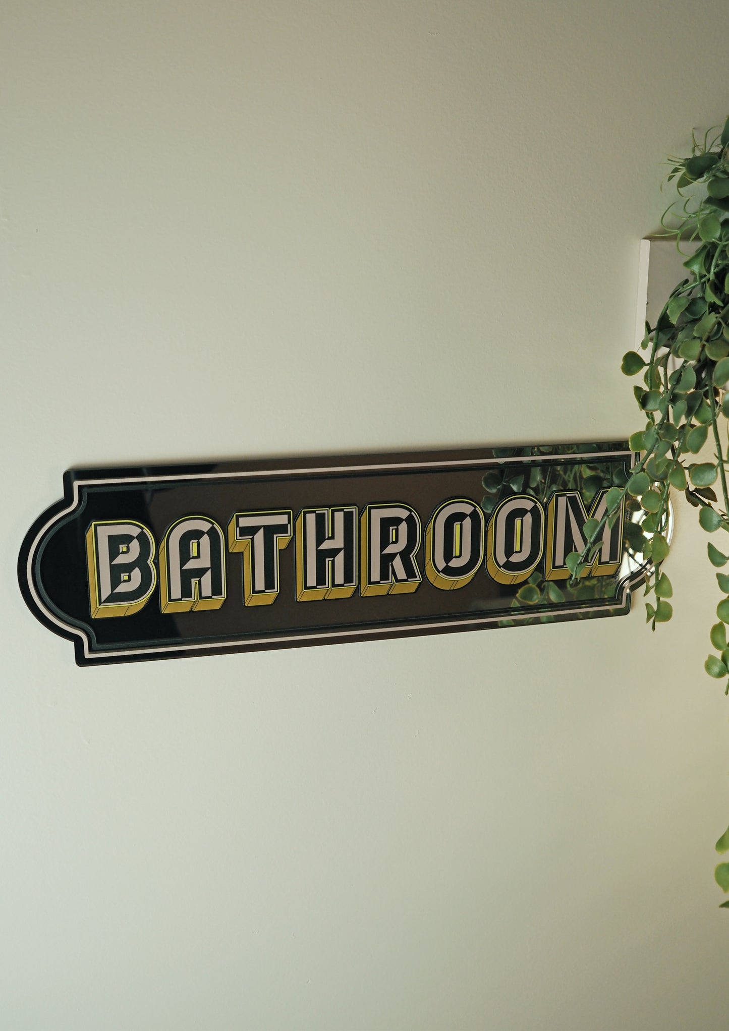 Bathroom Rectangle Sign - Bold Bronze