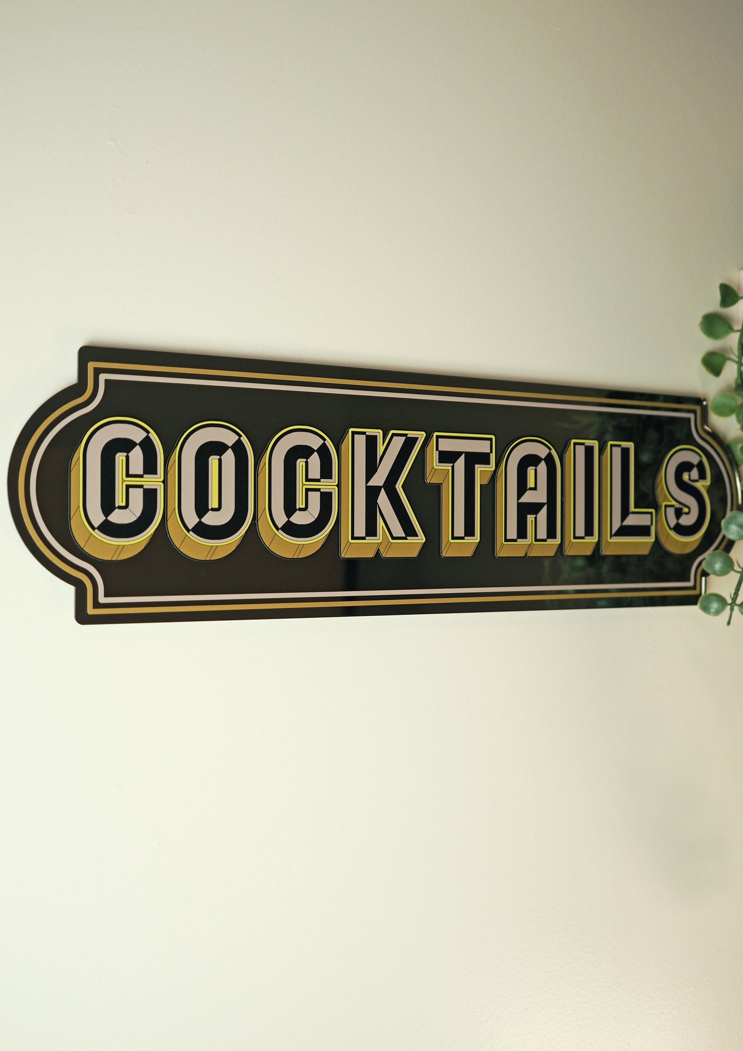 Cocktails Rectangle Sign - Bold Bronze