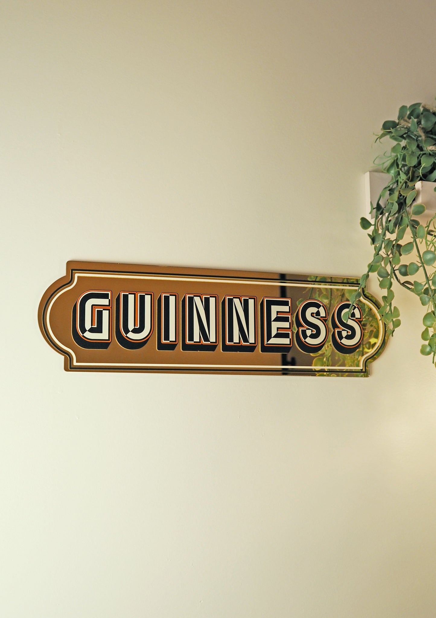 Guinness Rectangle Sign - Warm Gold