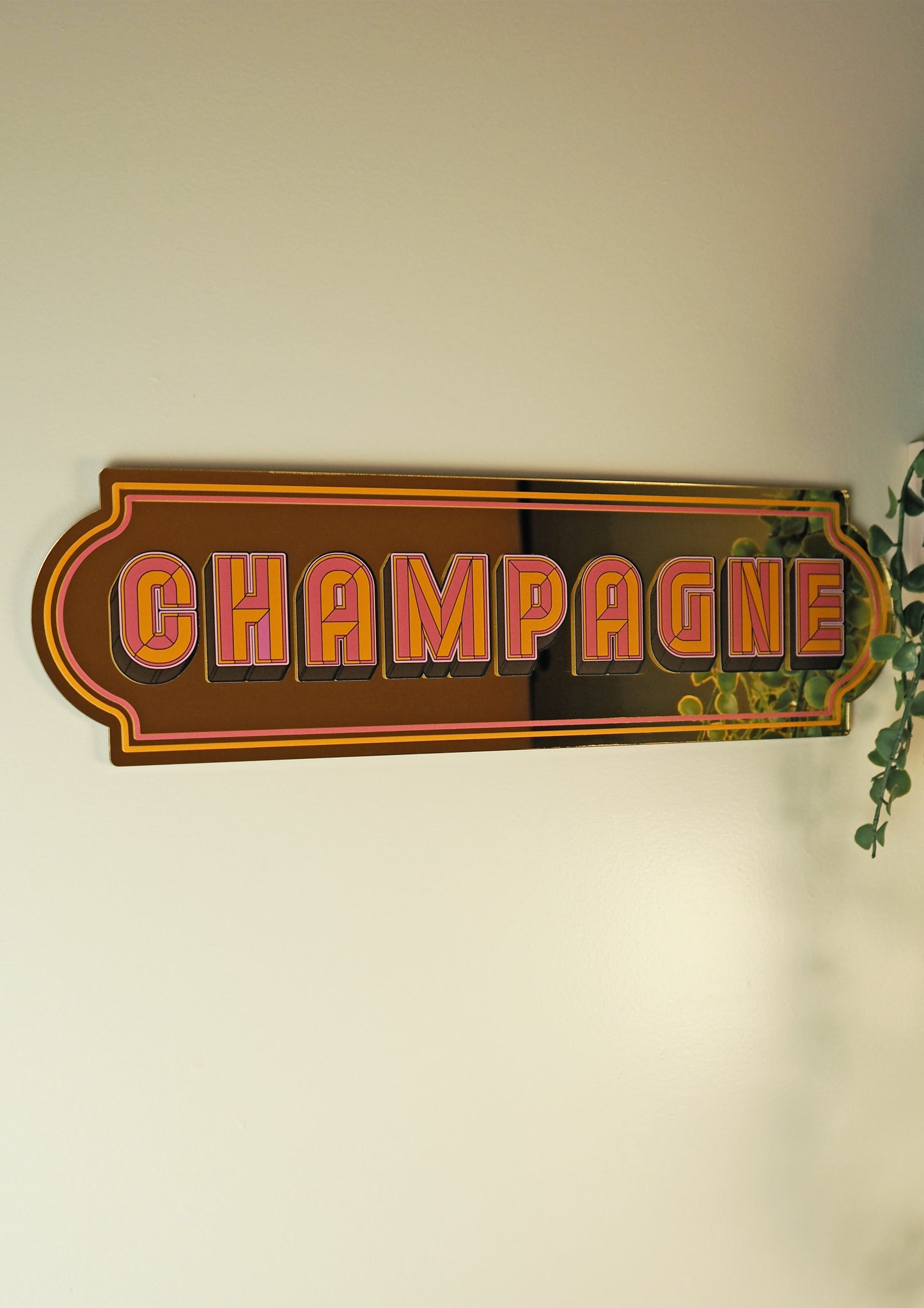 Champagne Rectangle Sign - Warm Gold