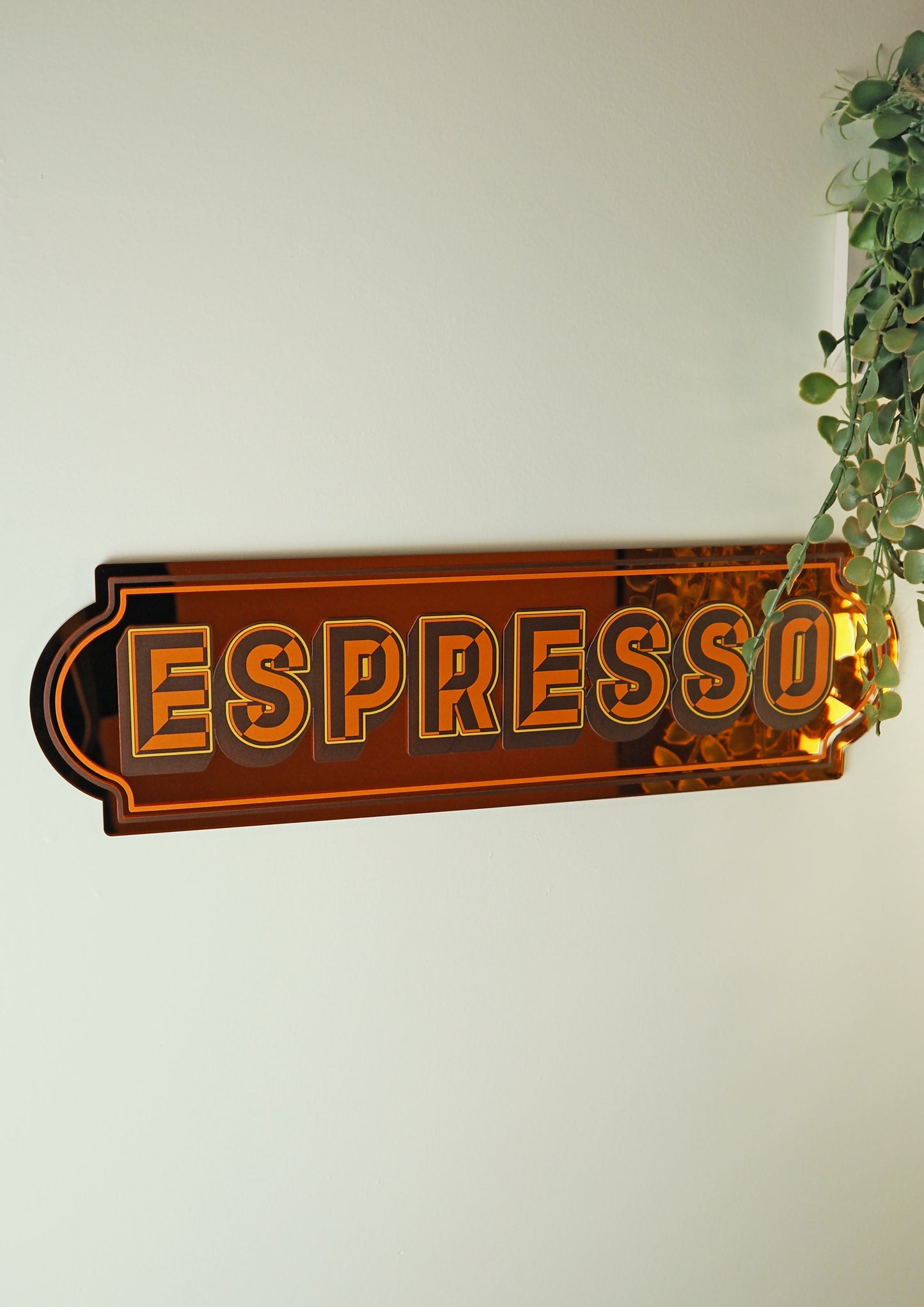 Espresso Rectangle Sign - Groovy Orange