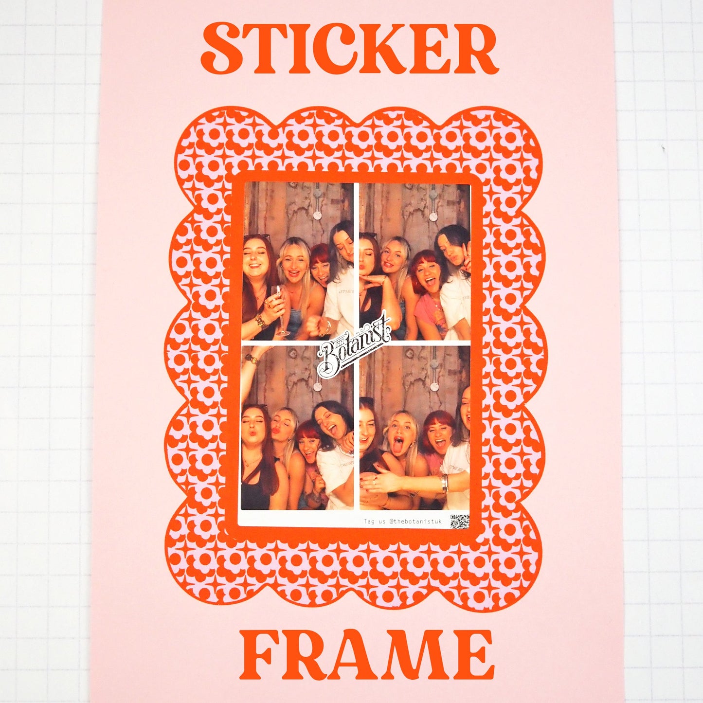 6x4 Sticker Frame - Orange & Pink - WS