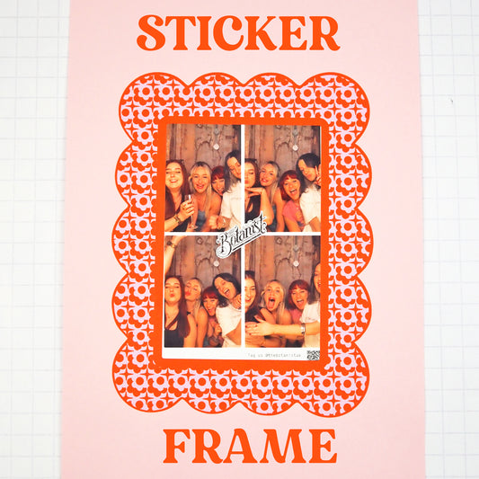 6x4 Sticker Frame - Orange & Pink