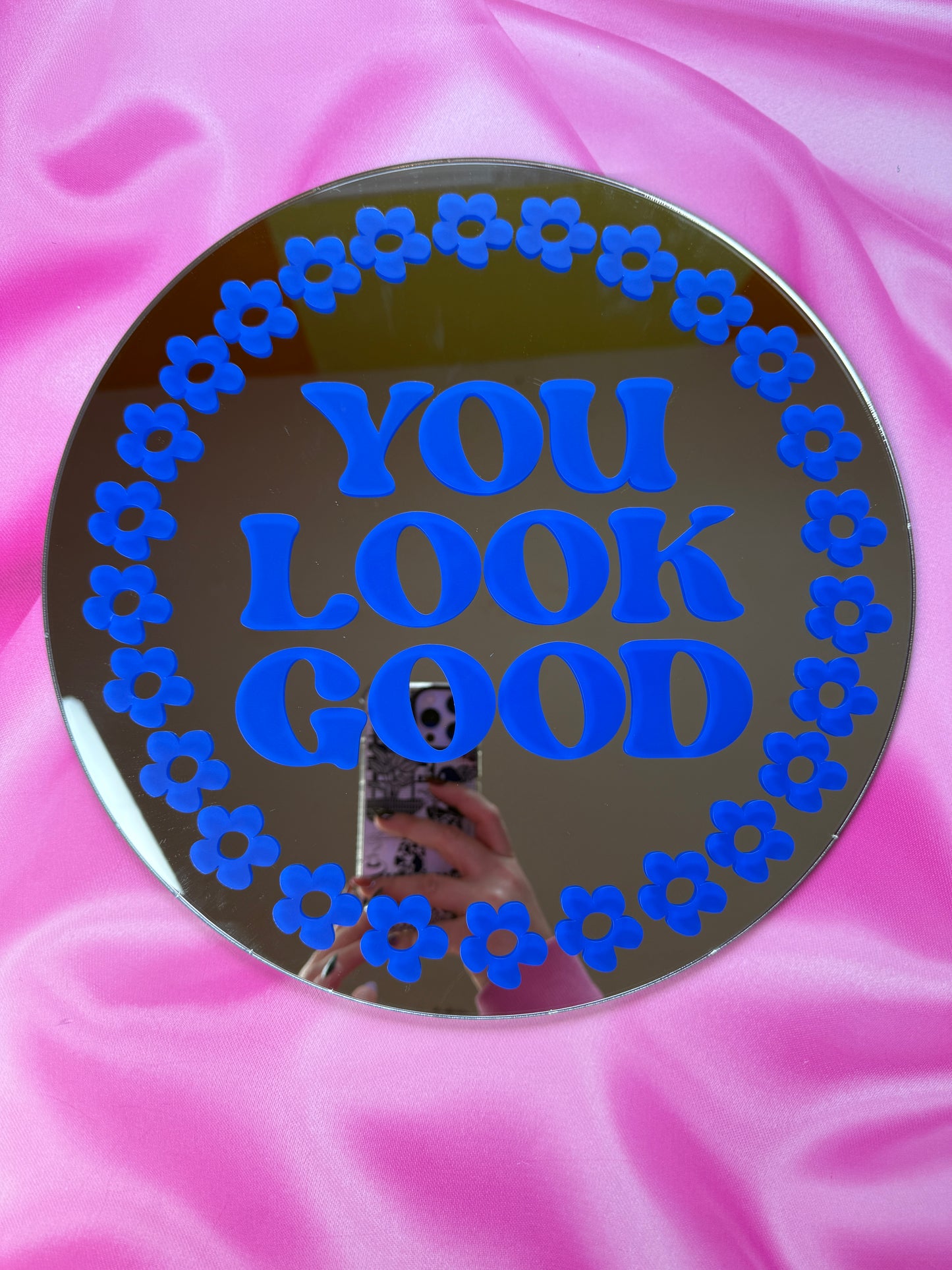 Sample Sale - 30cm Mirror - You Look Good Electric Blue