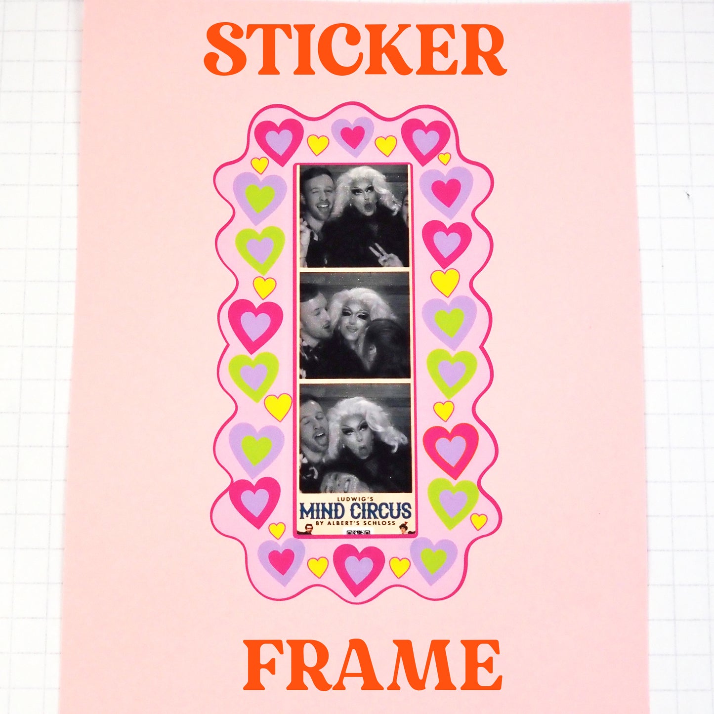 Photobooth Strip Sticker Frame - Kitsch Hearts