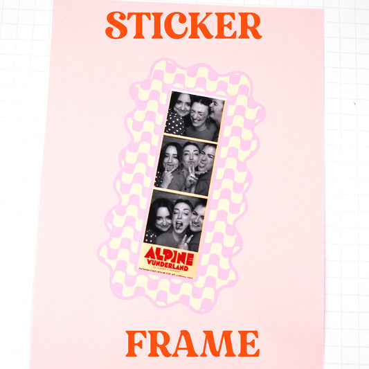Photobooth Strip Sticker Frame - Pink & Cream Wavy