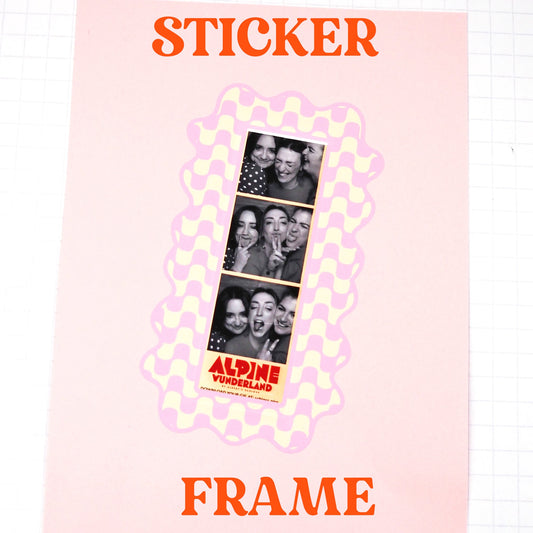 Photobooth Strip Sticker Frame - Pink & Cream Wavy - WS