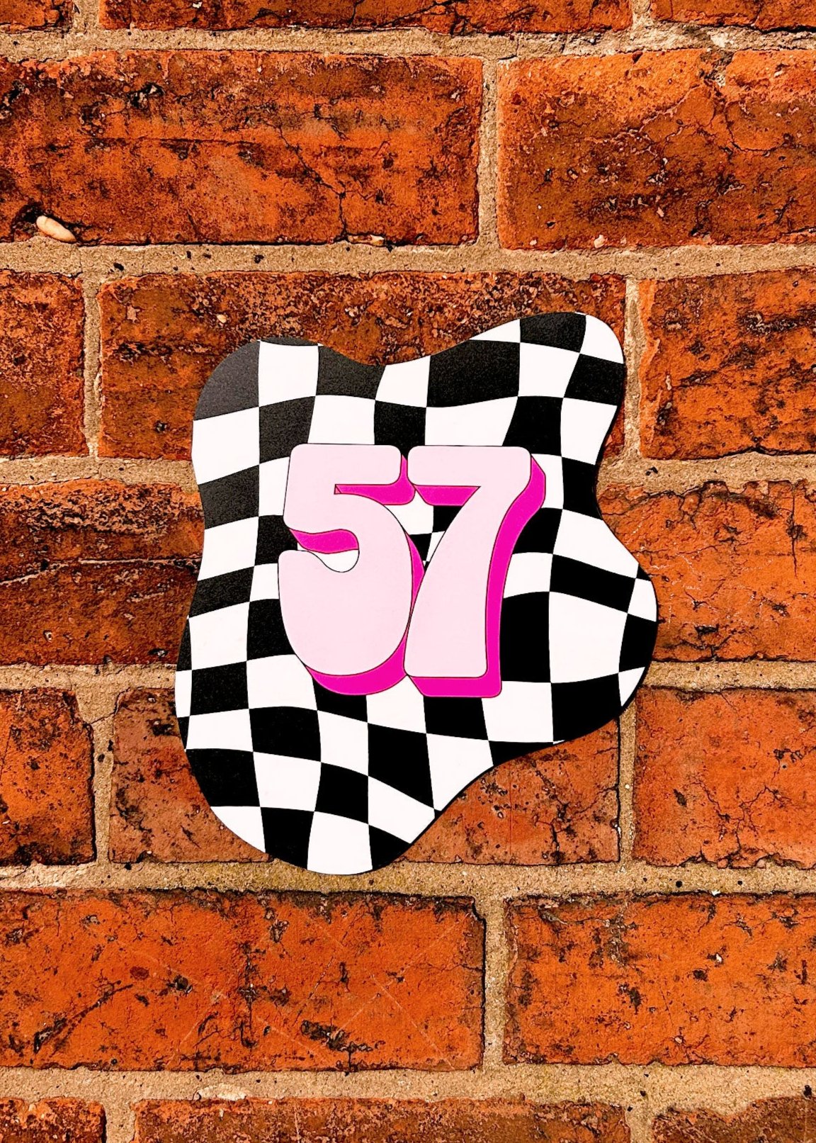 Black & White Checkerboard House Number Sign - Customise Number ...
