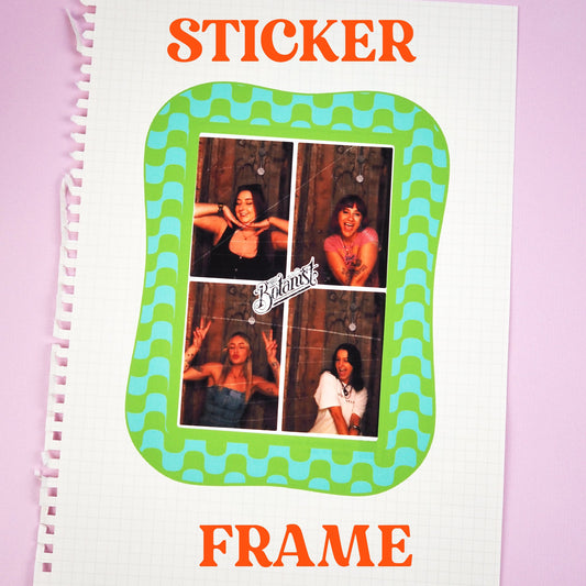 6x4 Sticker Frame - Blue & Green Wavy - WS