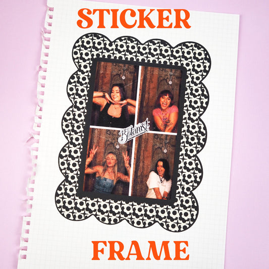 6x4 Sticker Frame - Black & White 70s Pattern - WS