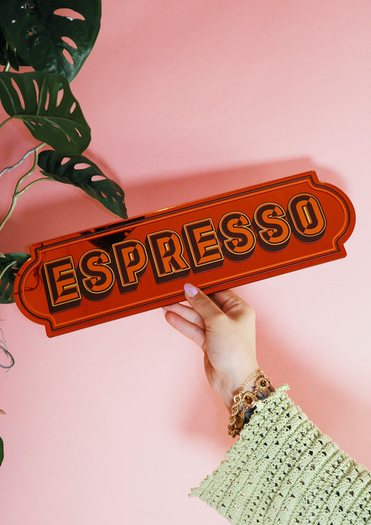Espresso Rectangle Sign - Groovy Orange