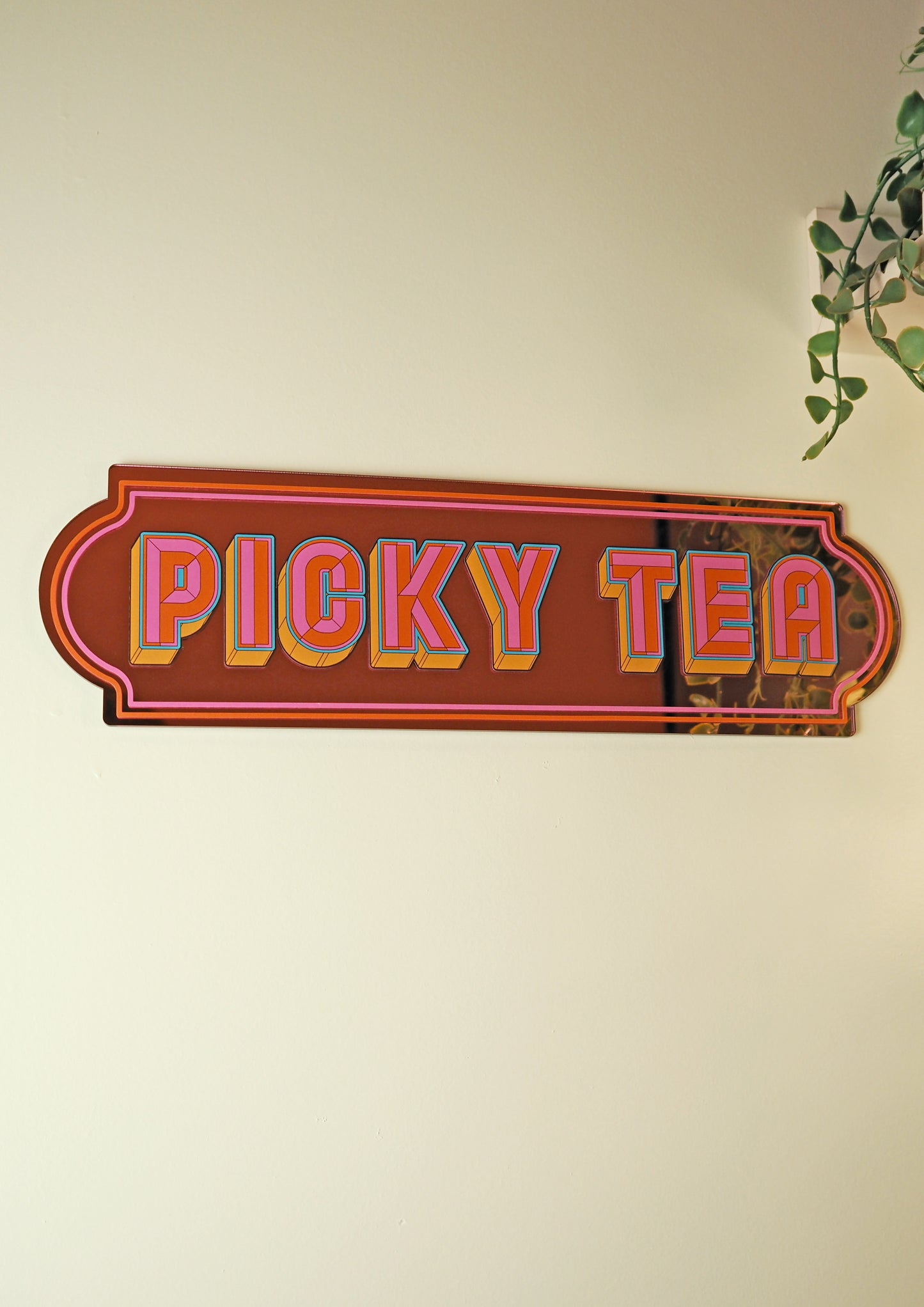 Picky Tea Rectangle Sign -Playful Pink