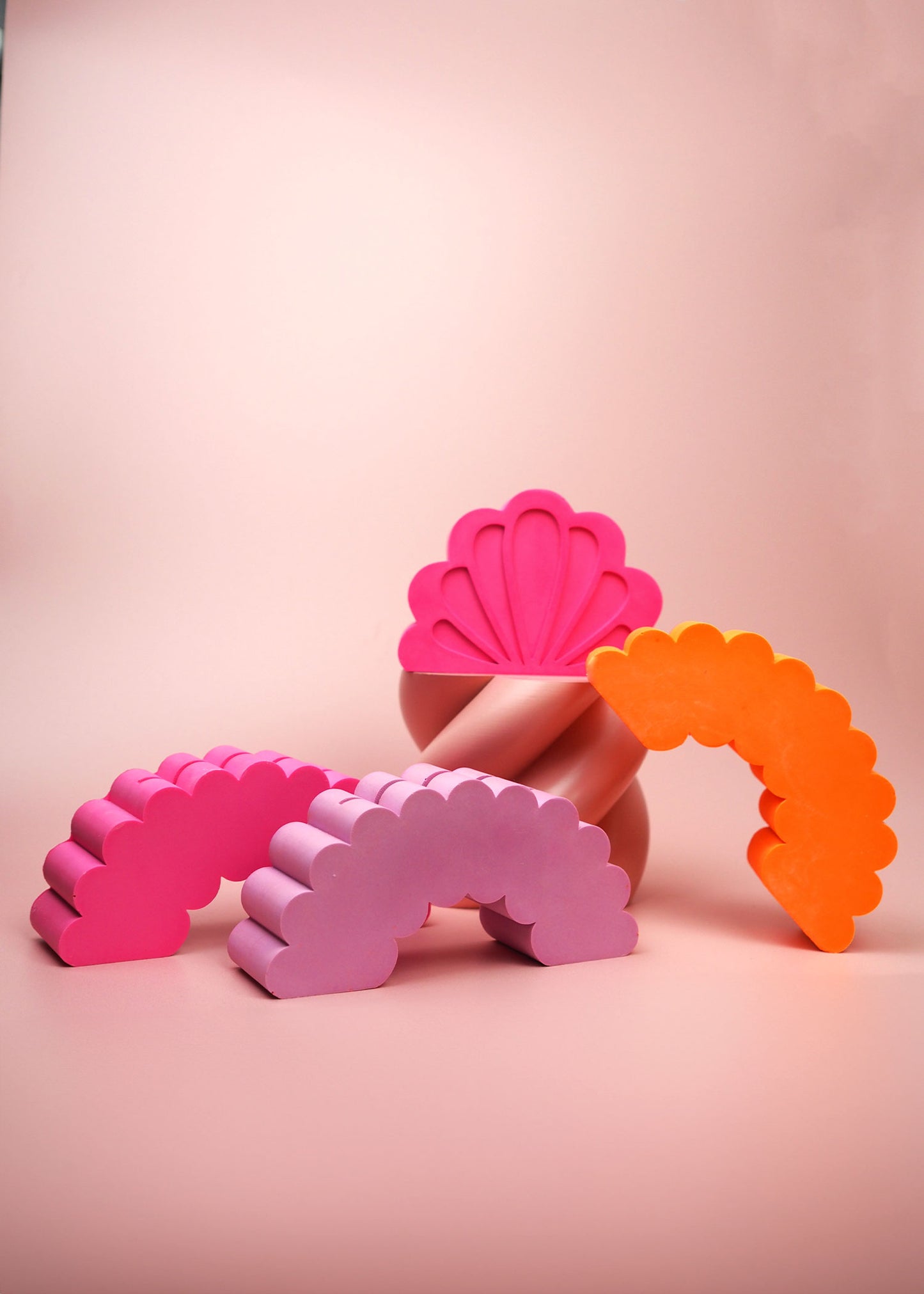 Jesmonite Mini Mirror Stand - Hot Pink Shell