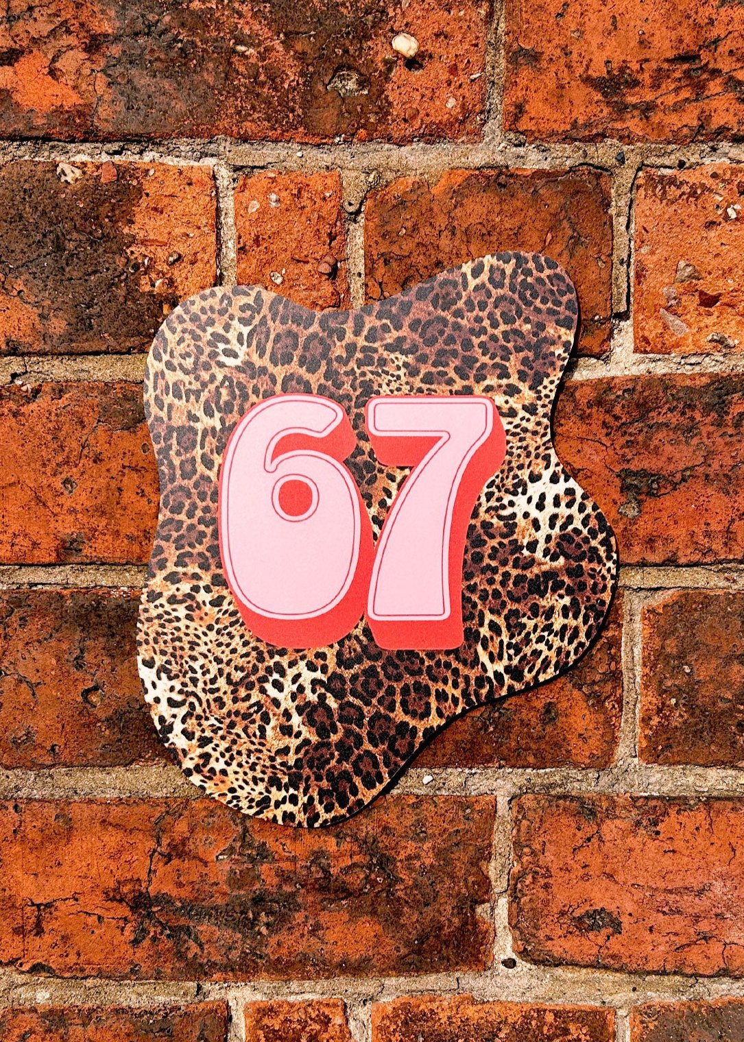 Blob Number Check In Leopard Print Blob House Number Sign - Custom Number – PrintedWeird