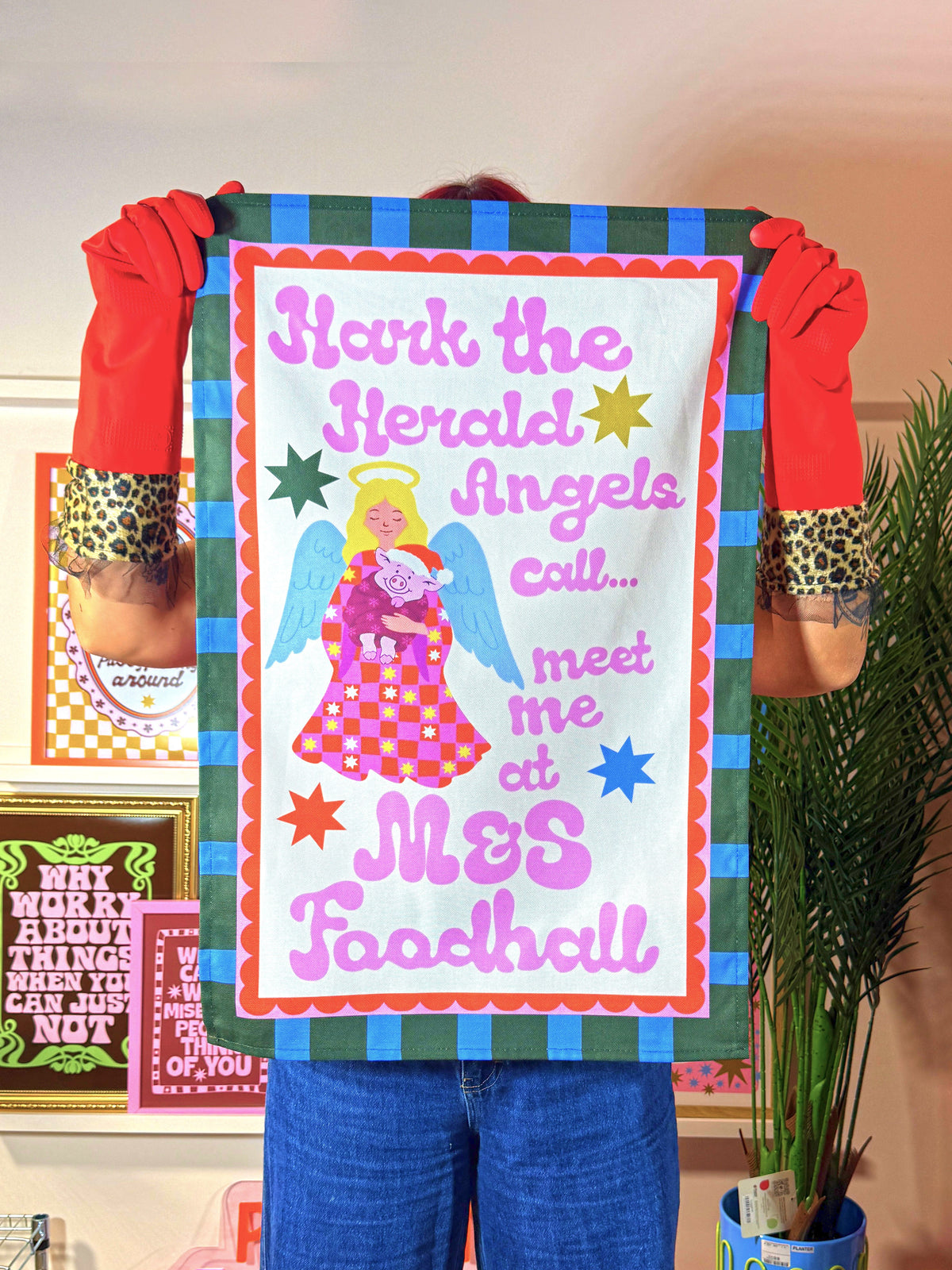 Meet Me At M&S Foodhall Christmas Tea Towel