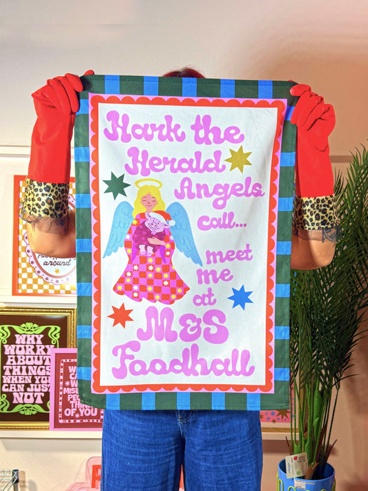 Meet Me At M&S Foodhall Christmas Tea Towel