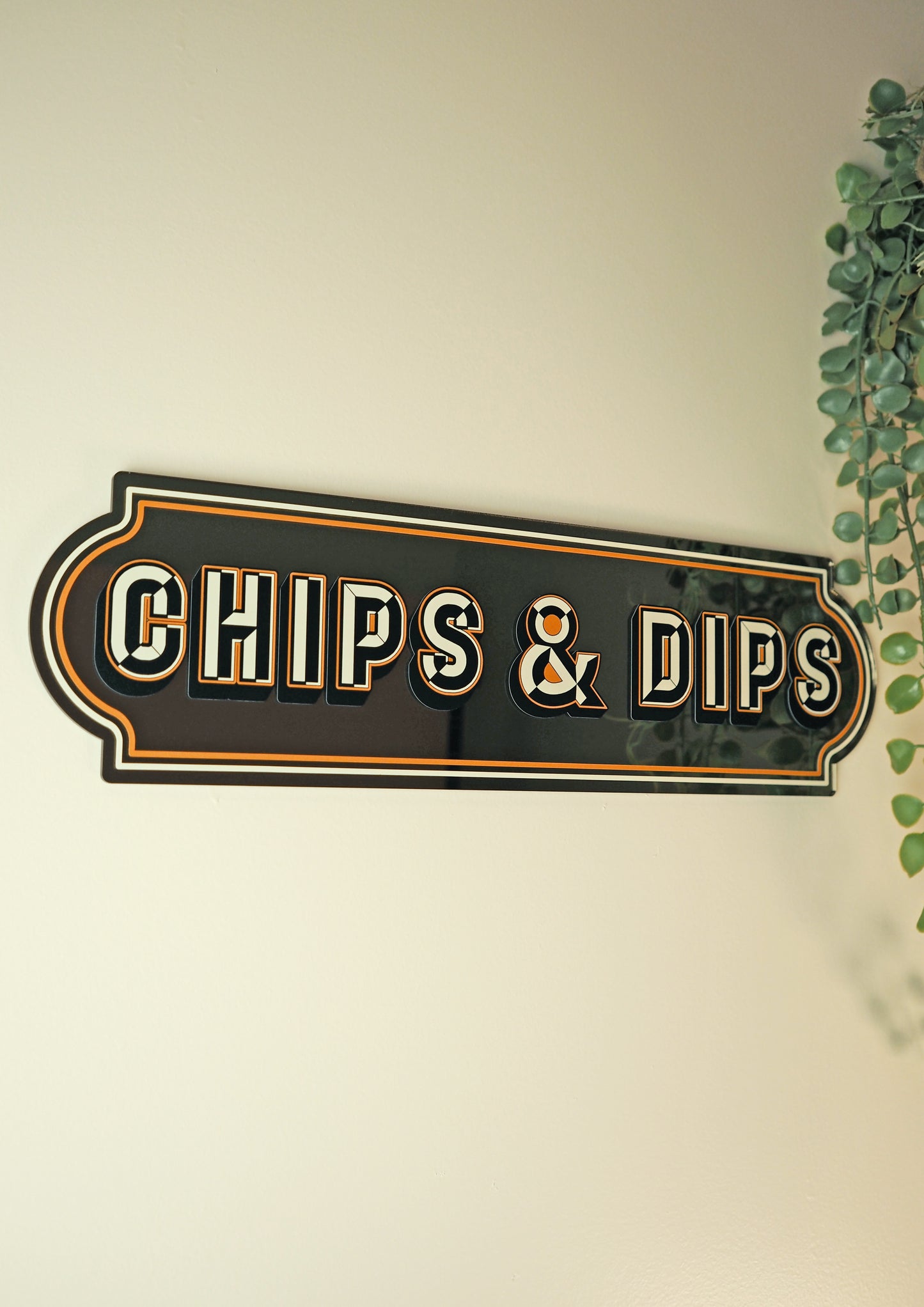 Chips & Dips Rectangle Sign - Bold Bronze