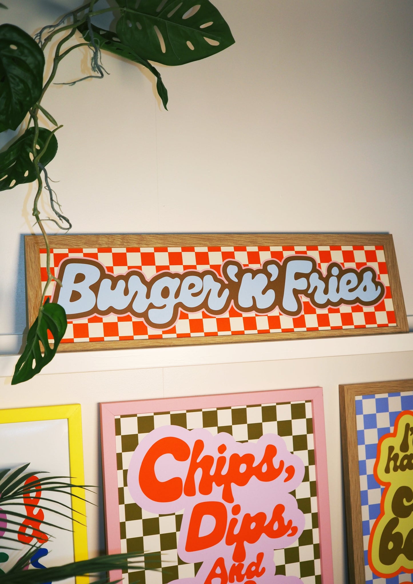 Burger & Fries Framed Rectangle Print