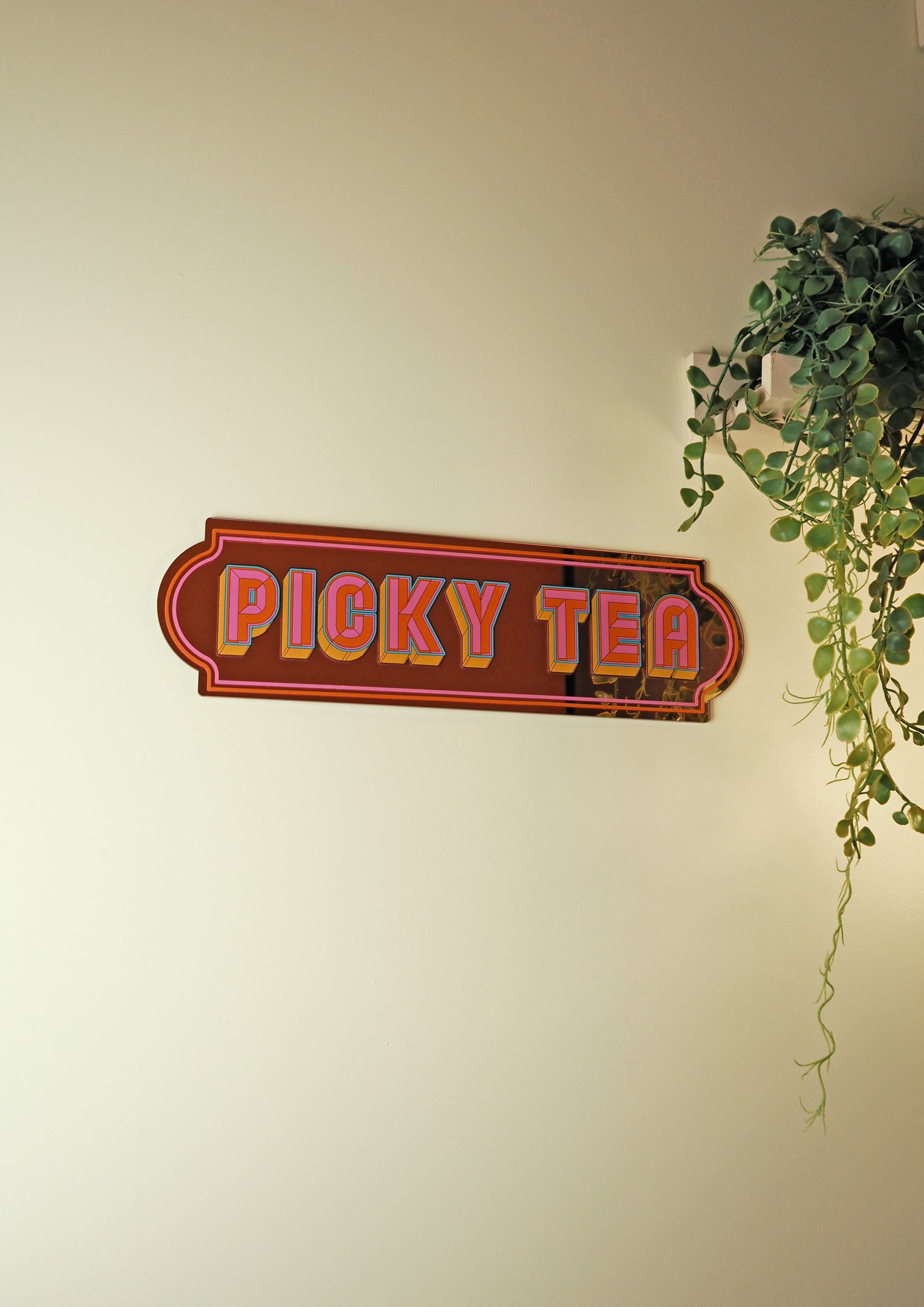 Picky Tea Rectangle Sign -Playful Pink
