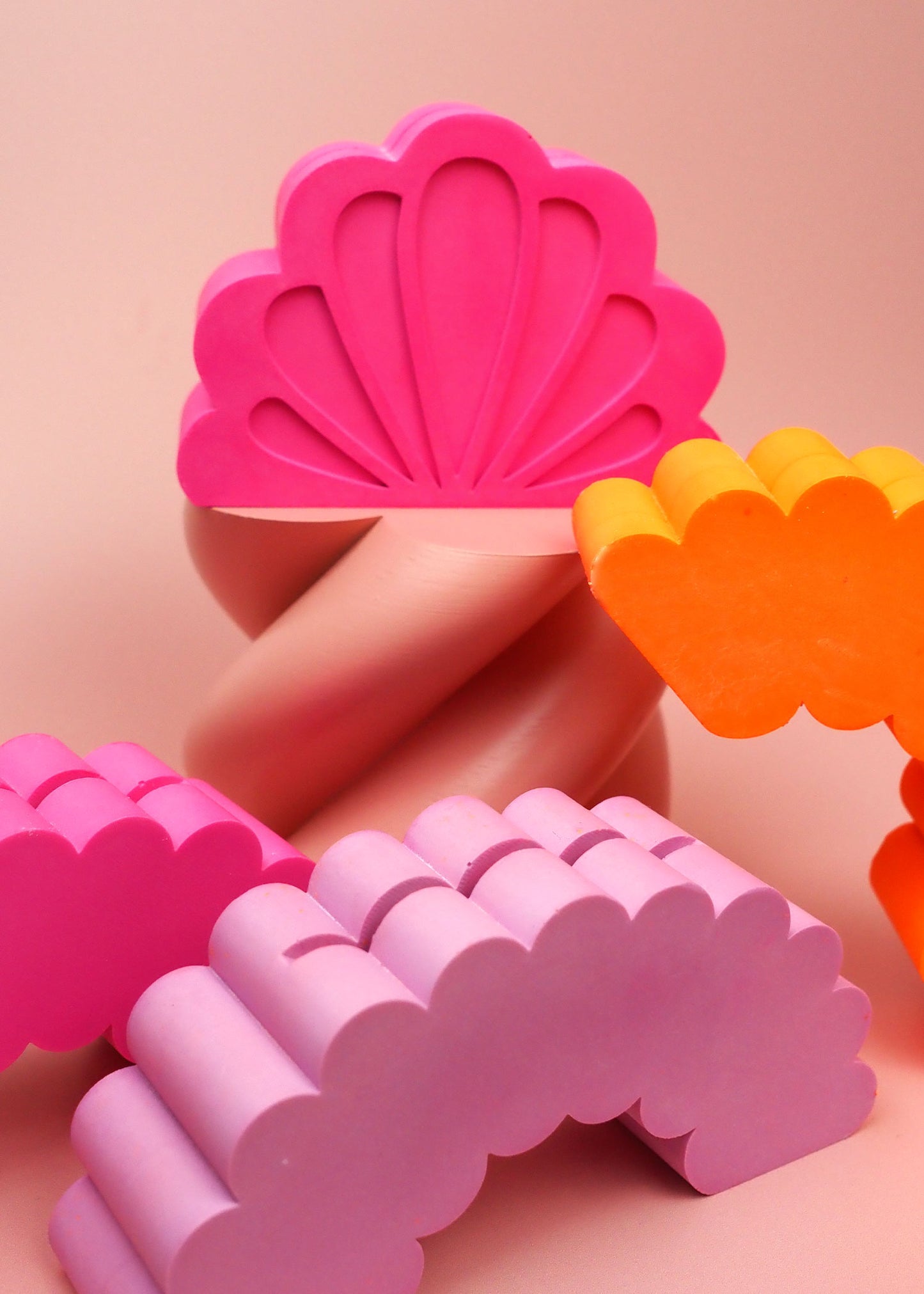 Jesmonite Mini Mirror Stand - Hot Pink Shell