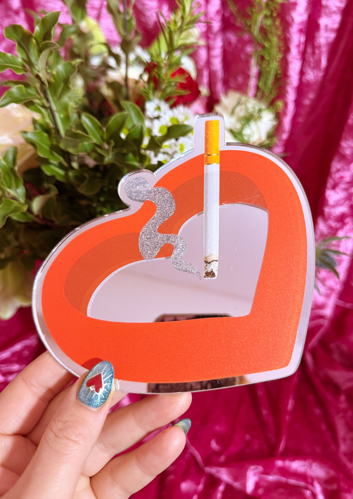 Heart Ashtray Mirror