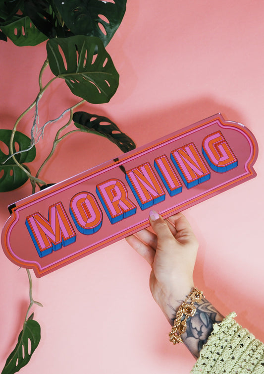Morning Rectangle Sign - Playful Pink
