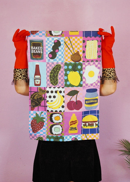 Foodie Patchwork Tea Towel