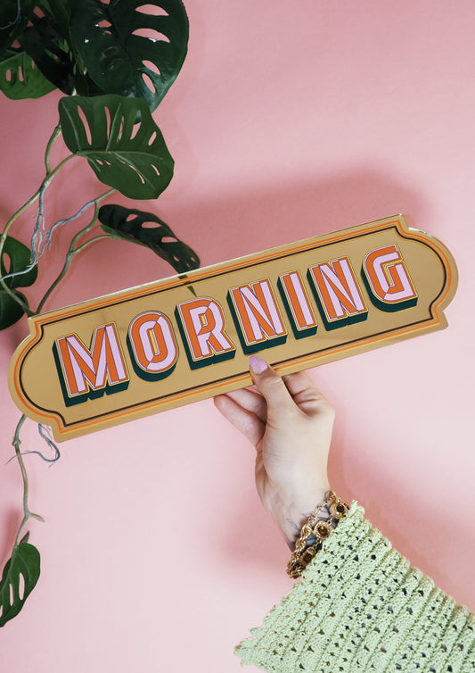 Morning Rectangle Sign - Warm Gold