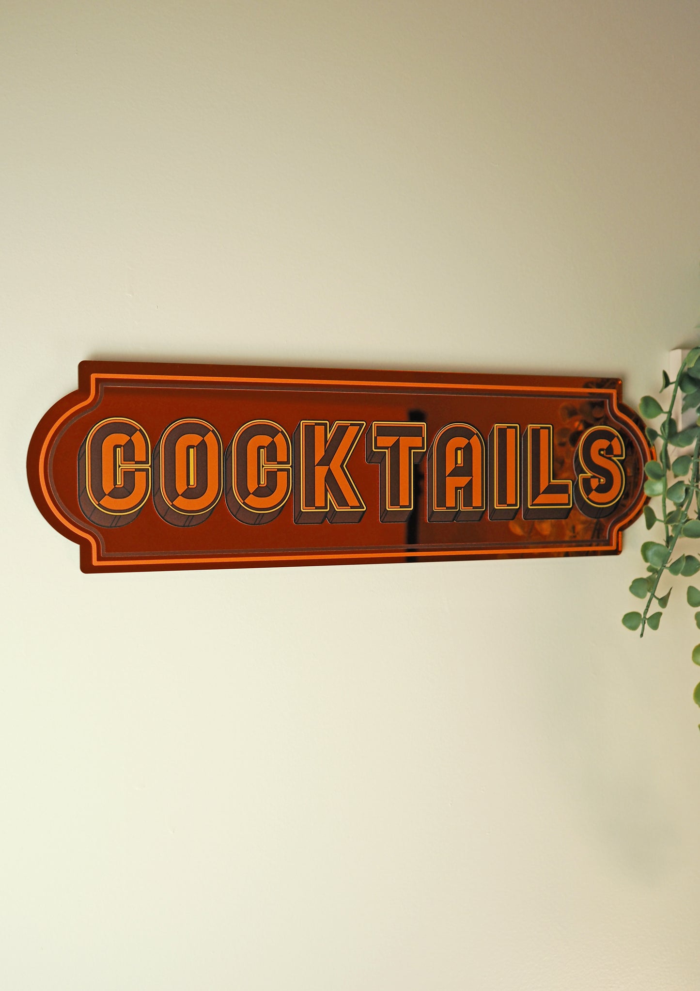 Cocktails Rectangle Sign - Groovy Orange