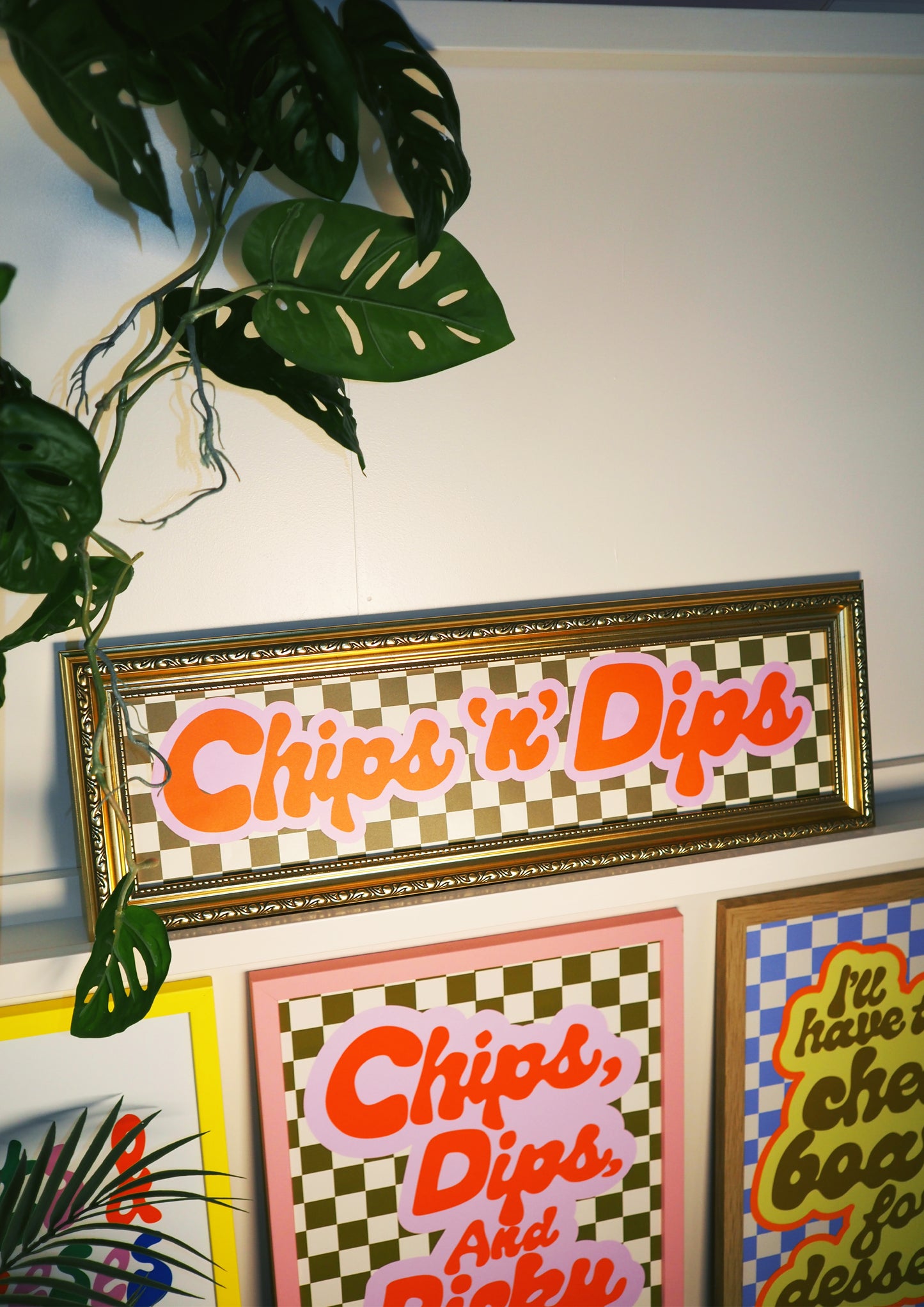 Chips & Dips Framed Rectangle Print - Olive/Orange