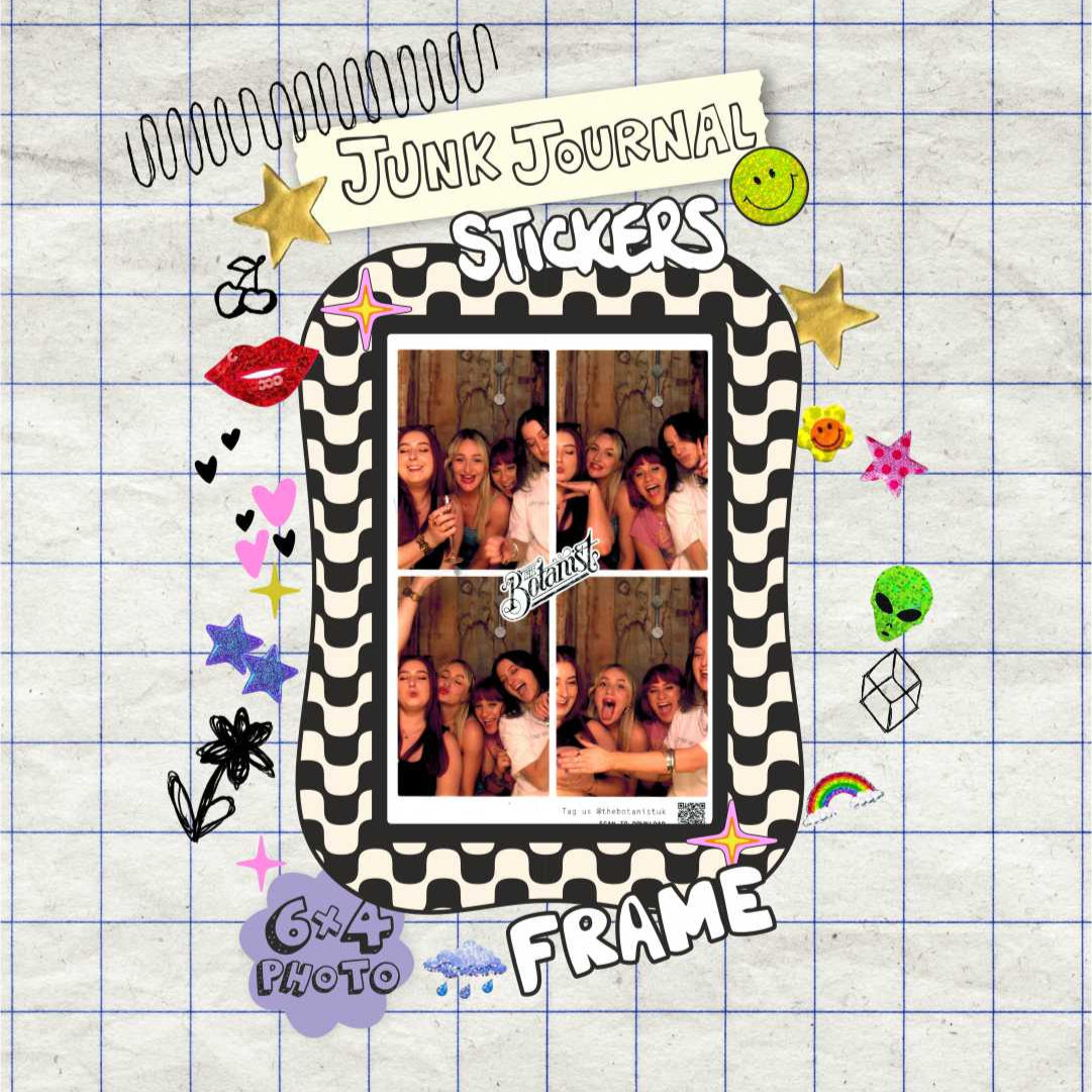 6x4 Sticker Frame - Black & White Wavy