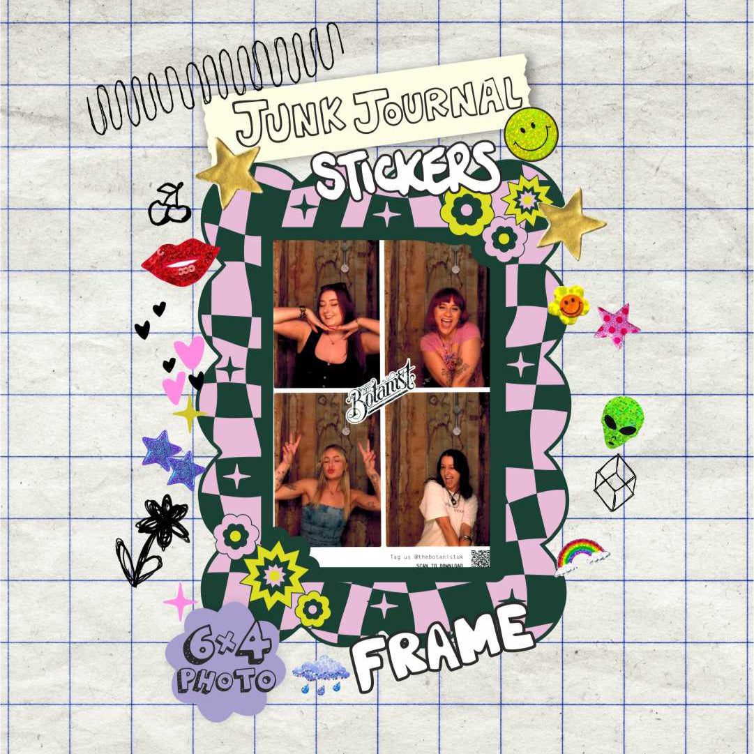6x4 Sticker Frame - Checkerboard Flower