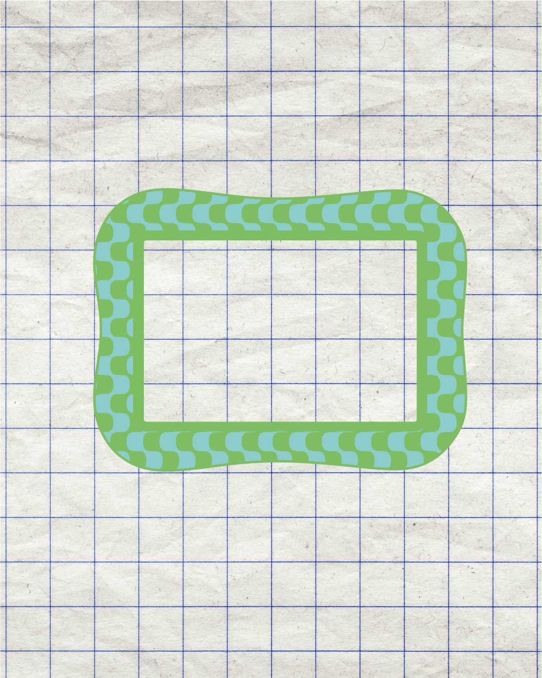 6x4 Sticker Frame - Blue & Green Wavy
